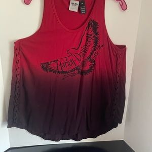 Red/black Harley Davidson top